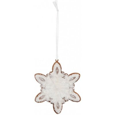 Clayre & Eef Závěsná dekorace perníková vločka Frosted Ginger - 9*1*10 cm – Hledejceny.cz