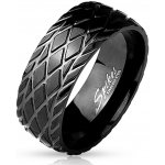 viva adorno kroužek z nerezové oceli matný černý kartáčovaný s profilem pneumatiky RS56, černá diagonála – Zboží Mobilmania