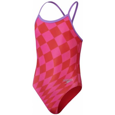 Speedo Girls Allover Digital Vback - red/pink – Zboží Dáma