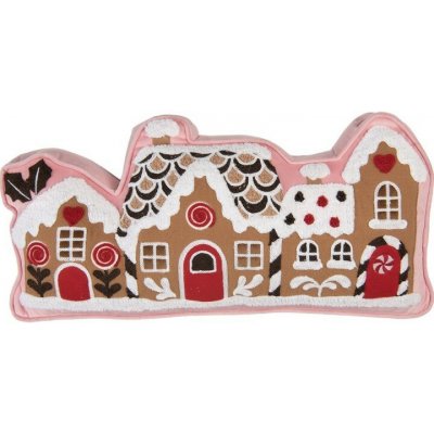 Clayre & Eef Vánoční polštář ve tvaru perníkových chaloupek - 50*4*25 cm – Hledejceny.cz