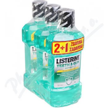 Listerine Teeth & Gum Defence ústní voda 500 ml 3 ks