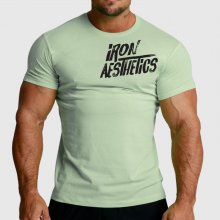 Pánské fitness tričko Iron Aesthetics Splash zelené sage Zelená