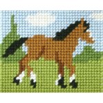 VTC Vyšívací sada s předtištěným motivem 70262/9707 koník zelená 17x20,5cm – Hledejceny.cz