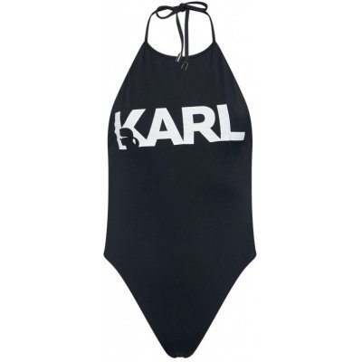 Karl Lagerfeld jednodílné PRINTED LOGO černá