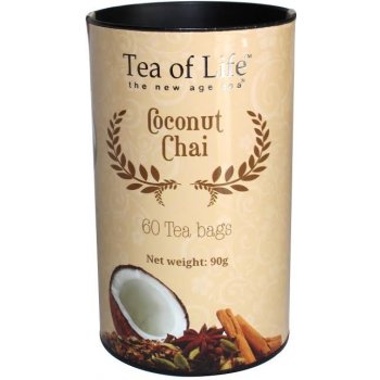 Tea of Life černý čaj kokosový Coconut Chai sáčkový 60 ks