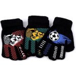 Chlapecké pletené rukavice s gumovým potiskem Červená – Zboží Dáma