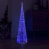 Vánoční osvětlení DKD HOME DECOR LED kuželová akrylová vánoční dekorace Pyramida modrá 120 cm