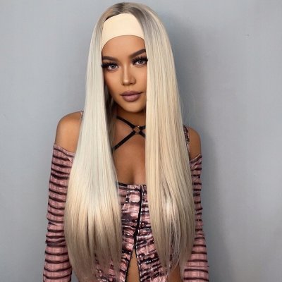 Platinová blond paruka Rosie s čelenkou – Sleviste.cz