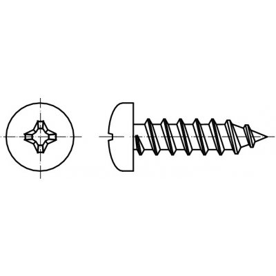 PROFISTYL DIN 7981C šroub do plechu s půlkulatou hlavou PHILLIPS (ostrá špička) pozink Varianta: DIN 7981C šroub do plechu PH kříž. ZB 3,5x38 – Zboží Mobilmania