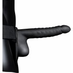 Ouch! Ribbed Hollow Strap on with Balls 8" 21cm Black – Zboží Dáma