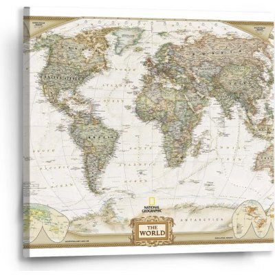 Sablio Obraz Mapa světa - 50x50 cm – Hledejceny.cz