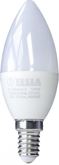 Tesla LED žárovka CANDLE E14 6W LED žárovka , E14, 6W, 230V, 470lm, 4000K,  denní bílá od 69 Kč - Heureka.cz