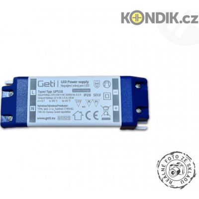 Zdroj spínaný pro LED 12V/ 18W GETI GPS18, IP20 – Zboží Mobilmania