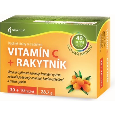 Noventis Vitamín C + Rakytník 40 tablet – Hledejceny.cz