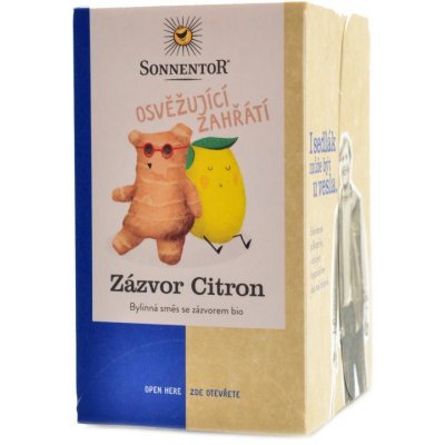 Sonnentor Zázvor citron BIO čaj porcovaný dvoukomorový 32,4 g – Zbozi.Blesk.cz