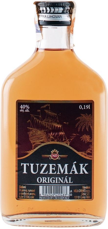 Tuzemák Originál 40% 0,19 l (holá láhev)