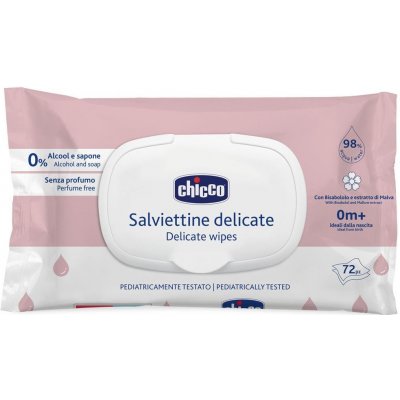 CHICCO Dětské vlhčené ubrousky Delicate s heřmánkem 72 ks – Zboží Dáma