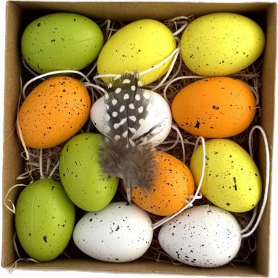 Závěsná plastová vajíčka 4 cm, mix barev, box 12 ks – Hledejceny.cz
