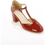 Lakované lodičky s páskem přes nárt paprika – Zboží Dáma