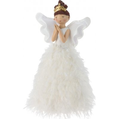 Home Styling Collection Figurka andělíčka ve svítících šatech, 36 cm bílá – Hledejceny.cz