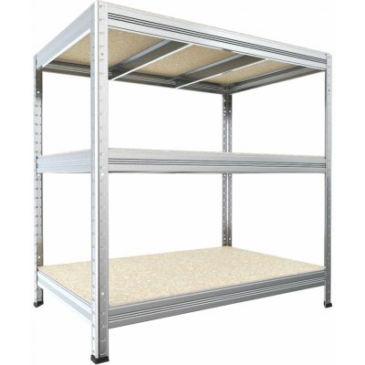 Biedrax Regál do domácnosti 35 x 90 x 120 cm, pozink, 3 police OSB 10 mm, nosnost 300 kg na polici – Zboží Dáma
