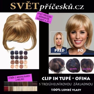 Tupé clip in ofina z lidských vlasů - příčesek 27 - medová blond – Zbozi.Blesk.cz