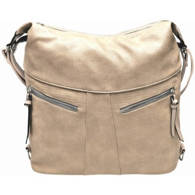 Velký světle hnědý kabelko-batoh z eko kůže – Zboží Mobilmania