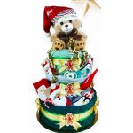 BabyDort třípatrový plenkový dort pro miminko VÁNOČNÍ premium – Zboží Dáma