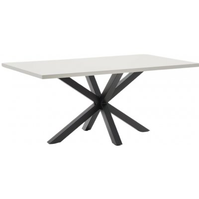 Kave Home Bílý jídelní stůl Argo černá podnož 180 x 100 cm – Zboží Mobilmania