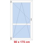 Soft Balkonové dveře s příčkou otevíravé a sklopné Antracit struktura/Antracit struktura levé 90 x 175 cm – Hledejceny.cz
