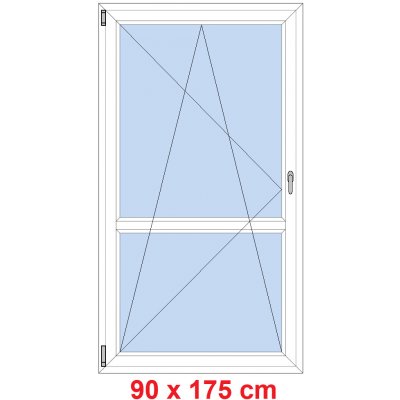 Soft Balkonové dveře s příčkou otevíravé a sklopné Antracit struktura/Antracit struktura levé 90 x 175 cm – Hledejceny.cz