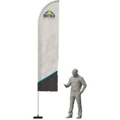 MITKO Reklamní vlajka Rider L (80x350 cm) s hliníkovým stožárem – Rovné – Hřeb s ocelovým rotátorem ⌀ 20 mm – Hledejceny.cz