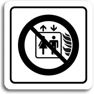 Accept Piktogram "tento výtah neslouží k evakuaci osob" (80 × 80 mm) (bílá tabulka - černý tisk) – Zboží Mobilmania