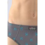 Gina dětské slipy chlapecké, širší bok, šité, s potiskem 61003P tm. šedá šalvěj – Zboží Dáma