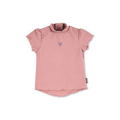 Sterntaler Plavkové tričko s krátkým rukávem Heart Pale Pink