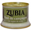 Paštika Zubia Patés Paté venkovské de Campagne 130 g