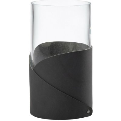 Váza FOLD NUPO 15 cm, antracitová, kůže / sklo, LIND DNA – Hledejceny.cz
