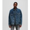 Pánská bunda Karl Lagerfeld Jeans Klj Relaxed Logo Denim Jacket Visual Washed Blue