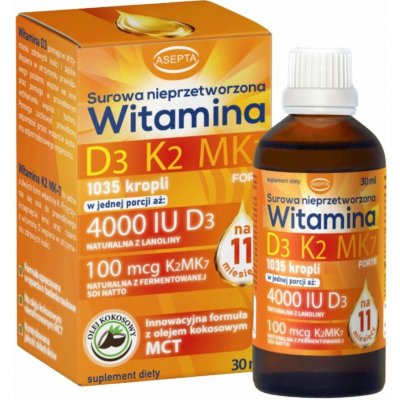 Asepta Vitamin D3 K2 MK7 s MCT olejem 30 ml – Hledejceny.cz