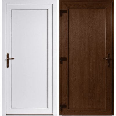 OknaDvereNaMiru.cz Vchodové plastové dveře Emily plné zlatý dub / bílá levé otevírání ven 80 x 198 cm – Zbozi.Blesk.cz