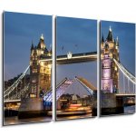 Obraz 3D třídílný - 105 x 70 cm - Tower Bridge london tower bridge karetní hra bridge karetní hra – Hledejceny.cz