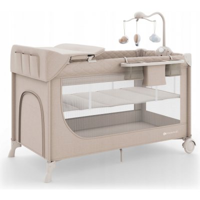 Kinderkraft cestovní postýlka LEODY UP beige with accessories – Zboží Mobilmania