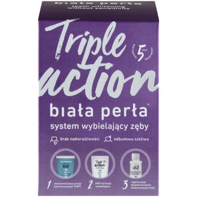 White Pearl Triple Action bieliaca zubná pasta 30ml + bieliaci gél 50ml + oplachovací prípravok 100ml + formovacie vaničky x3 – Hledejceny.cz
