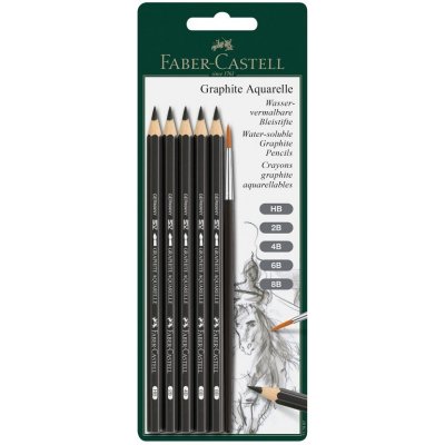 Faber-Castell Akvarelová grafitová tužka Graphite Aquarelle 5 ks plechová krabička 117805 – Zboží Dáma