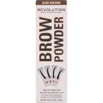 Makeup Revolution London Brow Powder Stamp & Stencil pudr na obočí se šablonami Dark Brown 0,65 g – Zboží Dáma