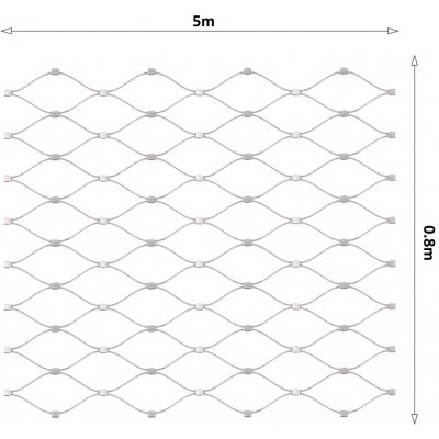 Nerezová lanková síť, 0,8x5 m (šxd), oko 50x50 mm, průměr lanka 2 mm, AISI316 – Zboží Mobilmania