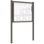 PROCITY Venkovní vitrína model 2000 18 x A4, šedá PRO, včetně sloupků | Zboží Auto