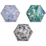 Deštník dámský skládácí mini květy 3 bílá černá – Hledejceny.cz