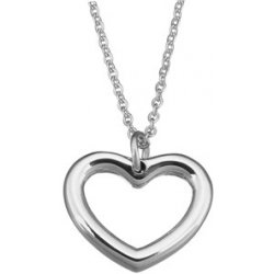 Šperky4U Ocelový řetízek s přívěškem srdce OPD0047