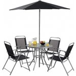 GardenMeister zahradní sestava Hawaii stůl + 4 židle + slunečník antracit – Sleviste.cz